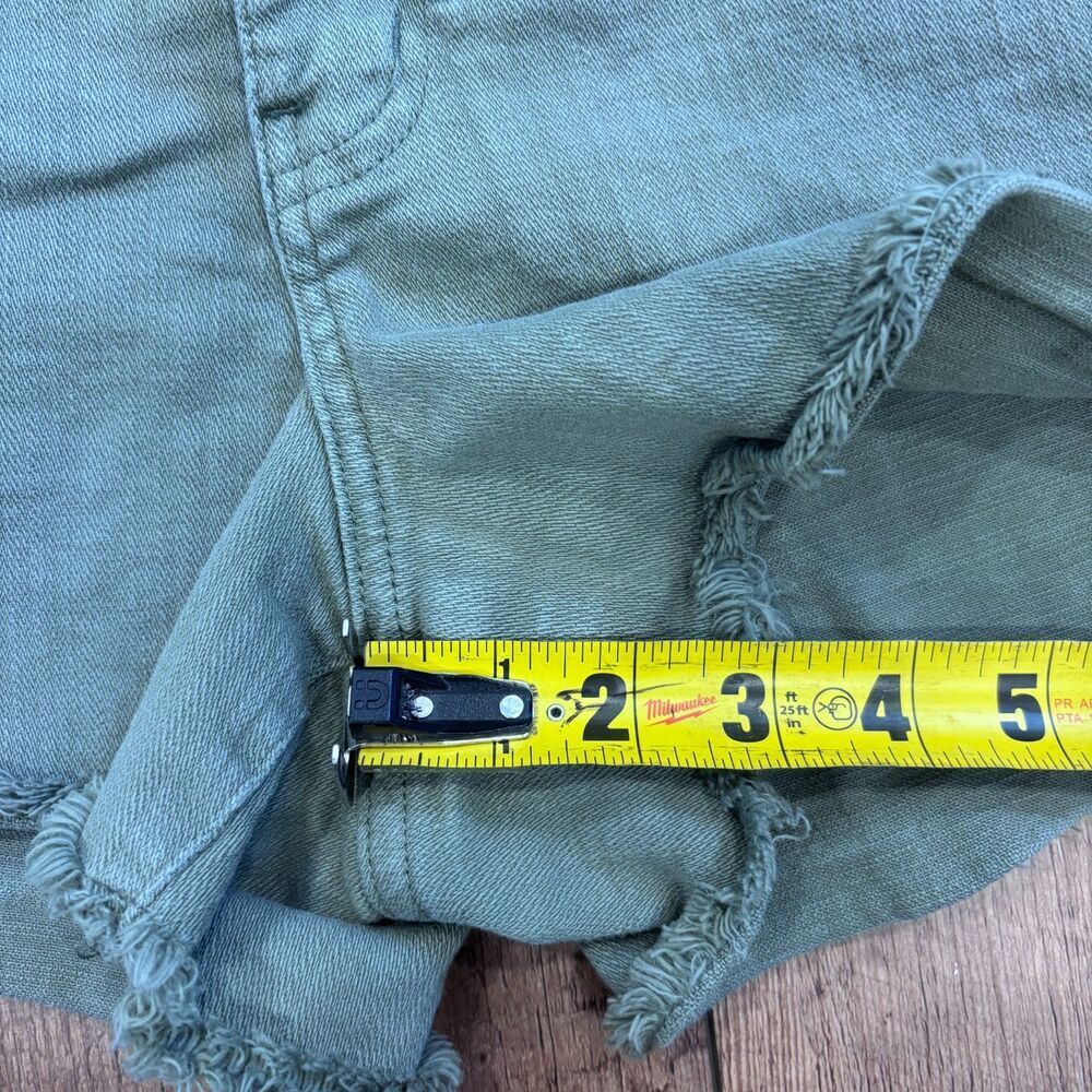 Pistola Winston High Rise Fray Hem Shorts Jean Denim Green Women's Size 31 Beach - Picture 6 of 8